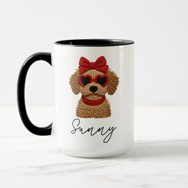 Taza Cute RN Crochet Perro Día de San Valentín  (Izquierda)
