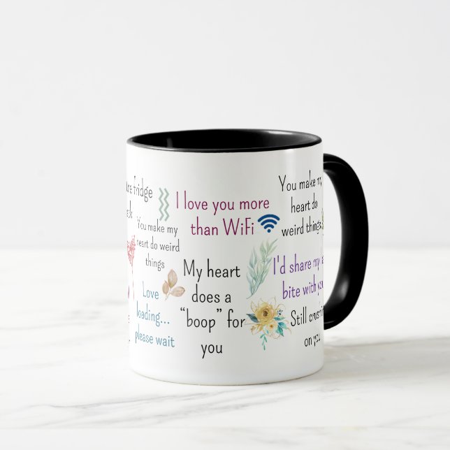Taza Cute Romantic Quotes Aesthetic Mug Art (Anverso derecho)