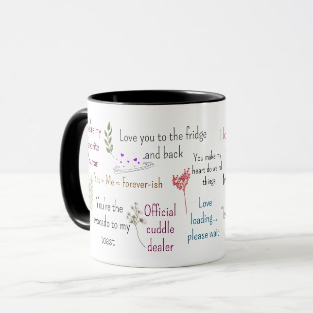 Taza Cute Romantic Quotes Aesthetic Mug Art (Anverso izquierdo)