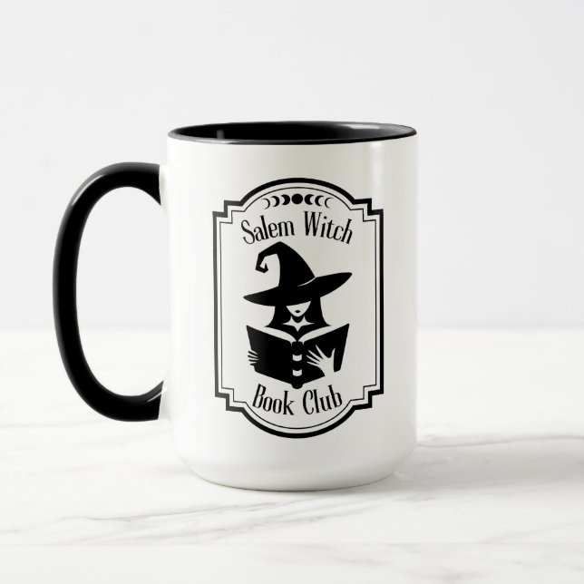 Taza Cute Salem Witch Book Club silueta gorra negro (Izquierda)