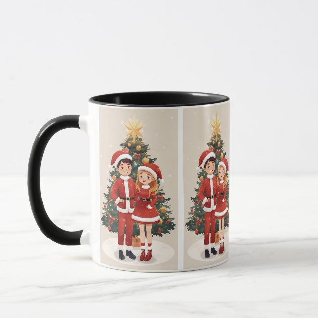 Taza Cute Santa Christmas Travel Mug For Cozy Winter (Izquierda)