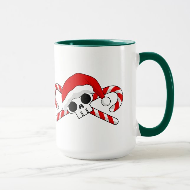 Taza Cute Santa Skull con candy canes (Derecha)
