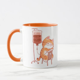 Taza Cute Sleeping Orange Cat Coffee Mug funny orange