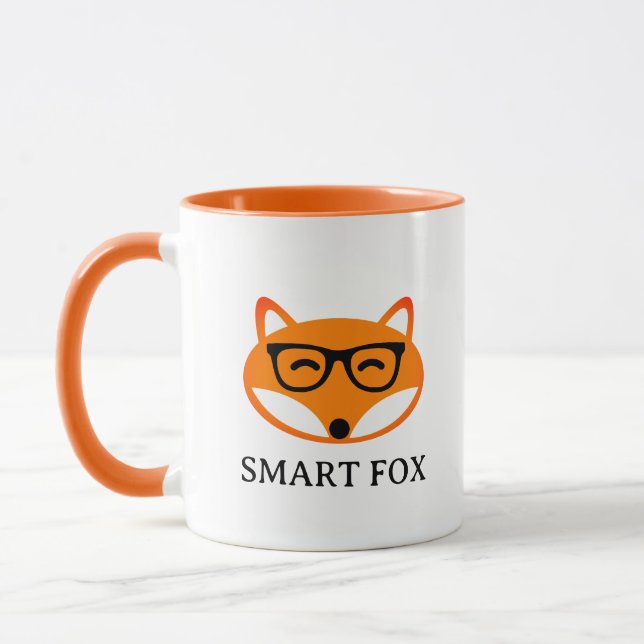 Taza Cute smart fox with spectacles coffee Mug (Izquierda)