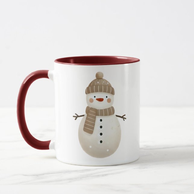 Taza Cute Snowman Drawing Christmas (Izquierda)