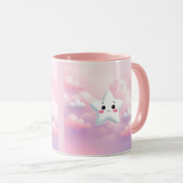 Taza Cute Stars Pink Clouds Combo Mug