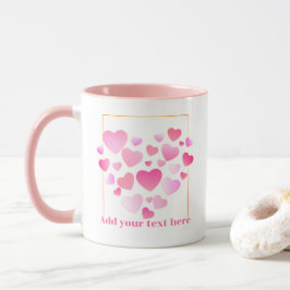 Taza Cute Style Pink Hearts Romantic Valentine's Day