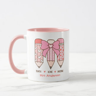 Taza Cute Teacher's Valentine Pencil Custom