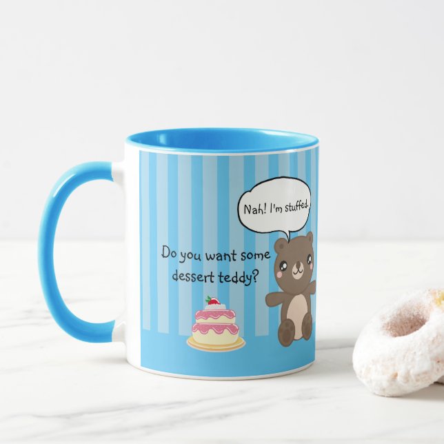 Taza Cute Teddy Bear Kids Chiste gracioso (Con donut)