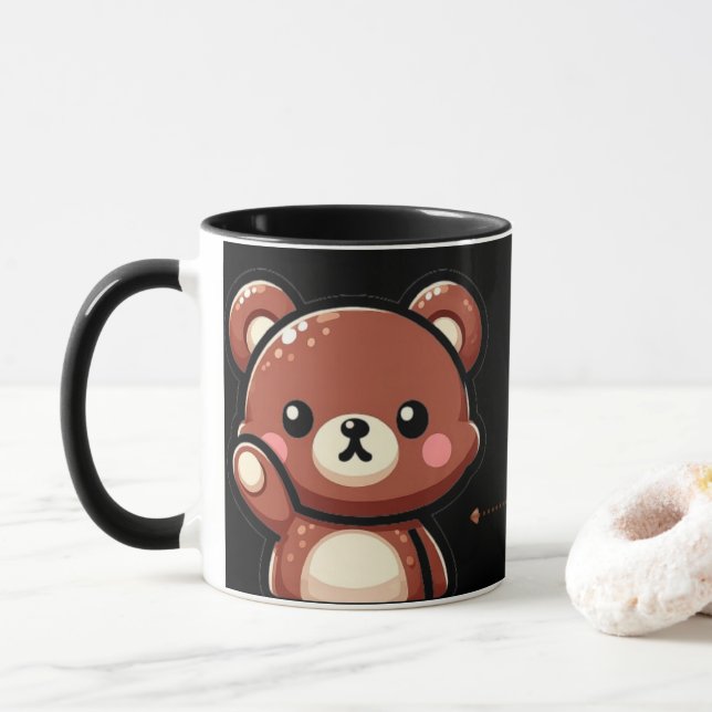 Taza Cute Teddy Bear Mug with Heart | You’re My Favorit (Con donut)