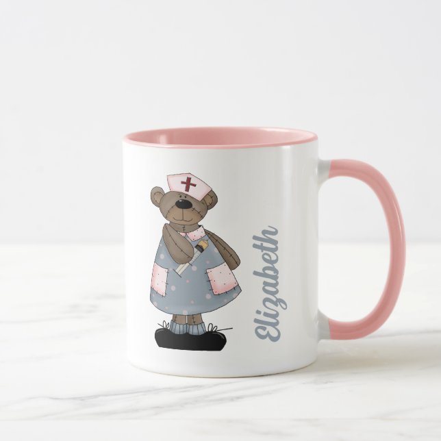 Taza Cute Teddy Bear Nombre personalizado Mug Regalo pa (Derecha)