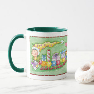 Taza Cute tren oruga de Navidad con regalos
