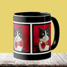 Taza Cute Tuxedo Cat Christmas Mug