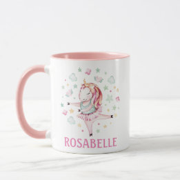 Taza Cute Unicorn Ballerina Girly PInk Kids