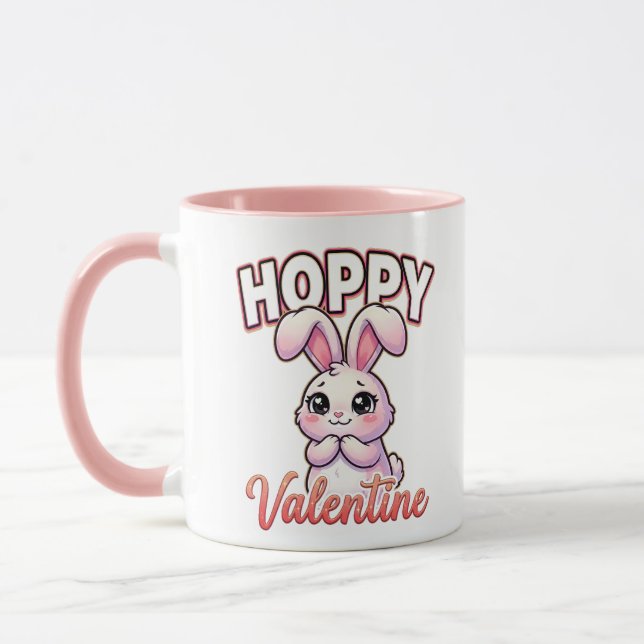 Taza Cute Valentine Bunny – Hoppy Valentine (Izquierda)