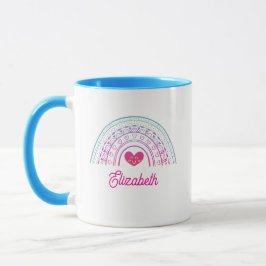 Taza Cute Valentine Colorful Boho Rainbow