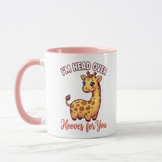Taza Cute Valentine Giraffe – Head Over Hooves for You (Izquierda)
