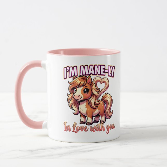 Taza Cute Valentine Horse – I’m Mane-ly in Love (Izquierda)