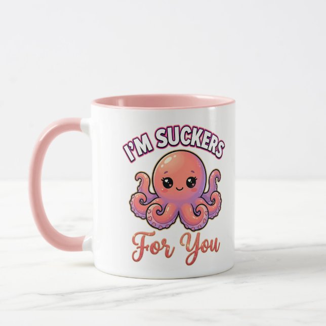 Taza Cute Valentine Octopus – I’m Suckers for You (Izquierda)