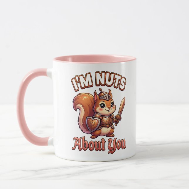 Taza Cute Valentine Squirrel Knight–I’m Nuts About You (Izquierda)