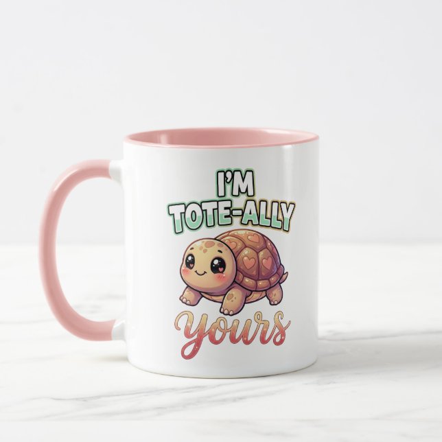 Taza Cute Valentine Turtle – I’m Tote-Ally Yours (Izquierda)