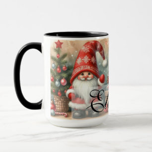 Taza Cute Vintage Christmas Gnomes Watercolor Art