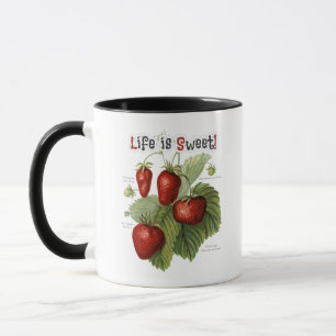 Taza Cute Vintage Fresa Variedades La vida es dulce