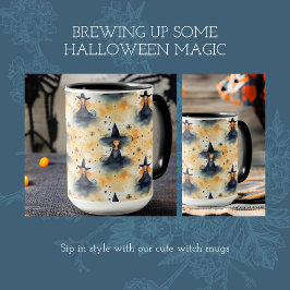 Taza Cute Whimsical Watercolour Halloween Witness