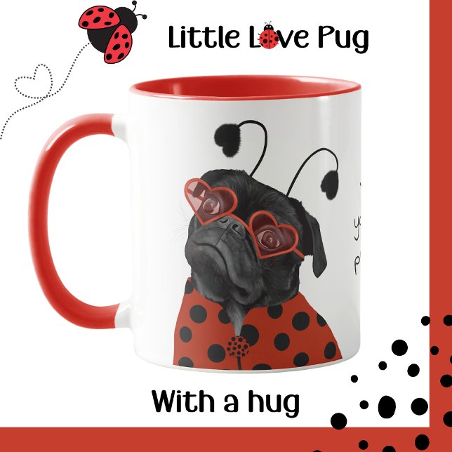 Taza Cute Wordplay Love Pug (Subido por el creador)