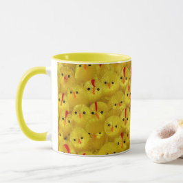 Taza Cute Yellow Easter Toy Chicks Patrón moderno