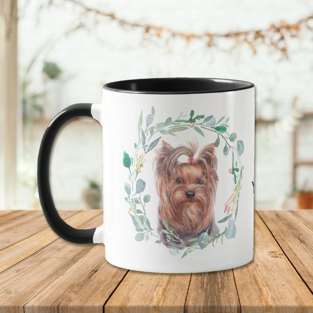 Taza Cute Yorkshire Terrier Wreath Coffee Mug (Subido por el creador)
