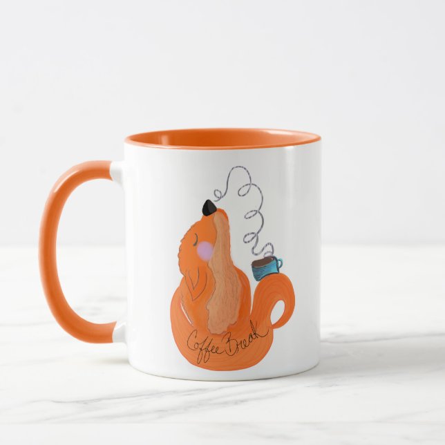 Taza Cute Zorro Moderno Descanso de Café (Izquierda)