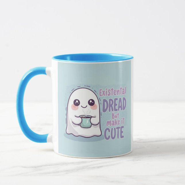 Taza CuteGhost "Existential Dread But Make It Cute" Mug (Izquierda)