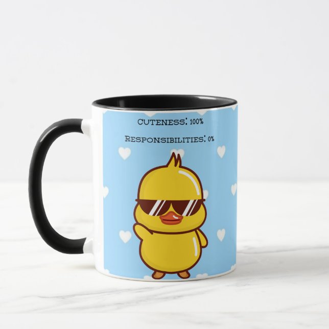 Taza Cuteness 100% Responsibilities 0% | Cute Duck Mug (Izquierda)