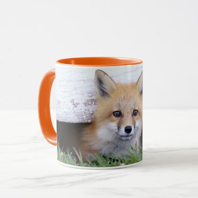 Taza Cutest Baby Animals | Red Fox Kit Peeking (Anverso izquierdo)