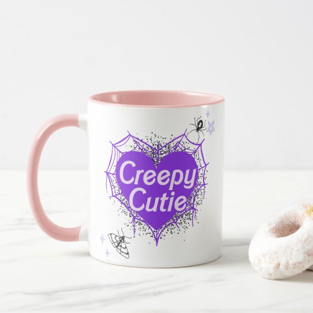Taza Cutie espeluznante -un tazón de café espeluznante  (Con donut)