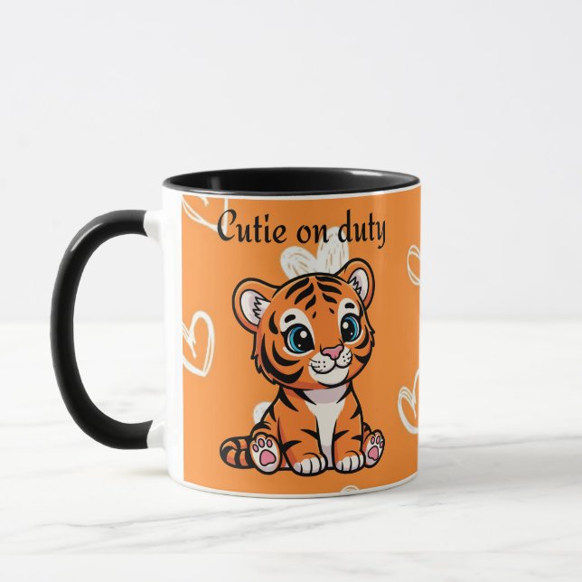 Taza Cutie on Duty Pillow | Cute Baby Tiger Design (Izquierda)