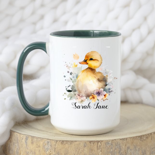 Taza Cuto acuarela Floral Duckling & Baby Elephant (Subido por el creador)