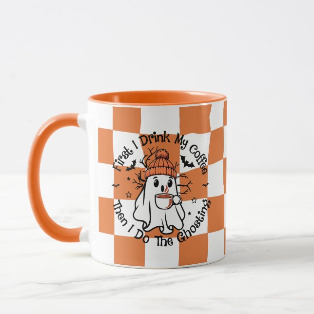 Taza Cuto fantasma Cae Calabaza Spin Mug (Izquierda)