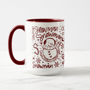 Taza Cuto Word Art Snowman