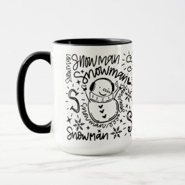 Taza Cuto Word Art Snowman