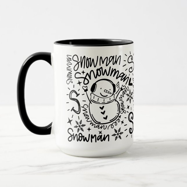 Taza Cuto Word Art Snowman (Izquierda)