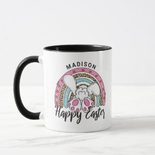 Taza Cuyo Feliz Pascua Conejo Conejo Conejo Arcoiris Añ