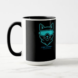 Taza Cyber Guardian Neon Cat - Cybersecurity Enthusiast