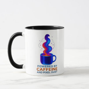 Taza Cyberpunk "Caffeine & Pixel Dust" Café Mug