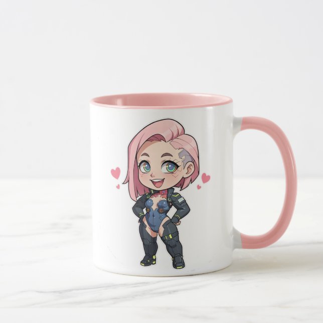 Taza Cyberpunk Chibi Girl (Derecha)