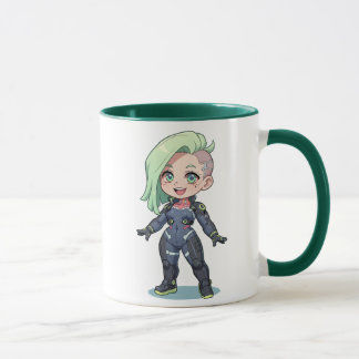 Taza Cyberpunk Chibi Girl Green Hair