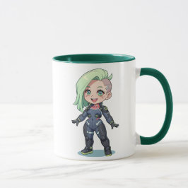 Taza Cyberpunk Chibi Girl Green Hair