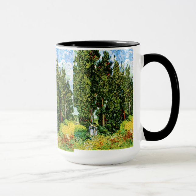 Taza Cypreses con dos mujeres Van Gogh Bella Artes (Derecha)