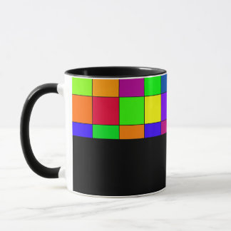 Taza D01 - Tasse mit buntem Schachbrettmuster